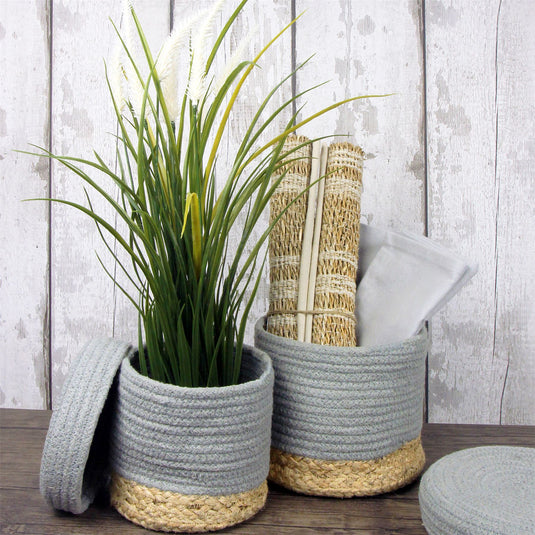 Balham Lidded Nested Baskets Grey