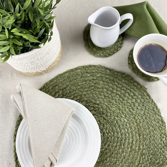 Ure Olive Placemats with Tie