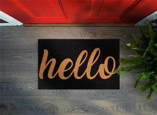 Astley Hello Printed Coir Doormat