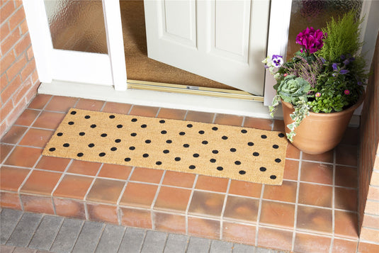 Astley Printed Totally Dotty Coir Natural Doormat