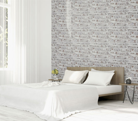 Whitewashed Wall White Wallpaper