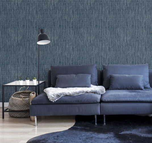 Luxe Plain Navy Wallpaper