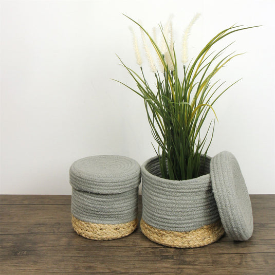 Balham Lidded Nested Baskets Grey