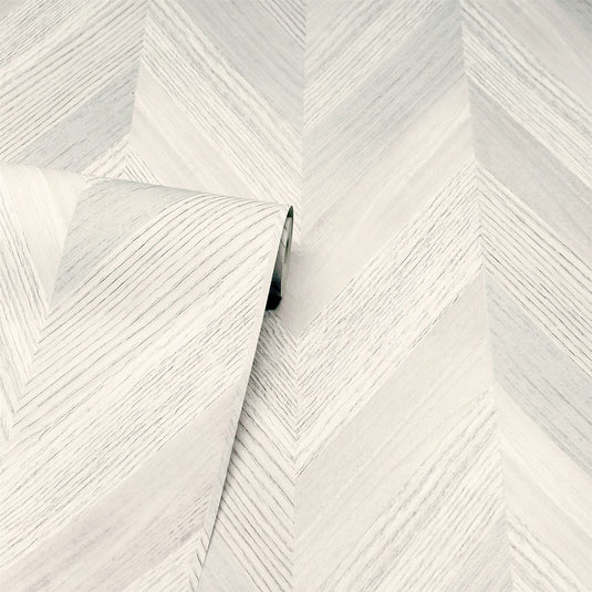 Chevron Geo Natural Wood Wallpaper