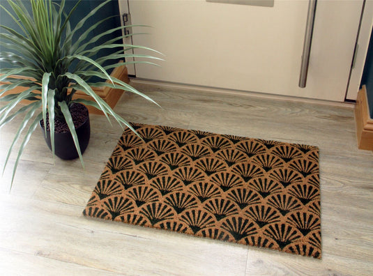 Astley Scallop Coir Forest Green Doormat