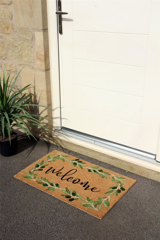 Astley Welcome Coir Olive Doormat