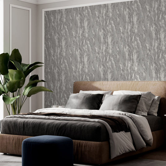 Luxe Texture Pewter Wallpaper