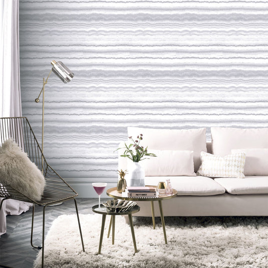 Mineral White & Silver Wallpaper sw12