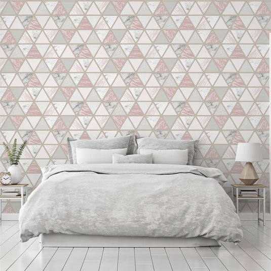 Marble Geo Pink Multi Wallpaper