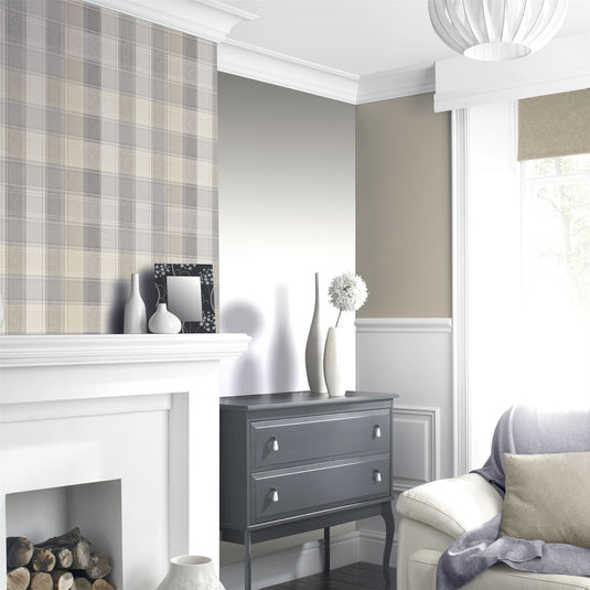 Country Check Grey Wallpaper sw12