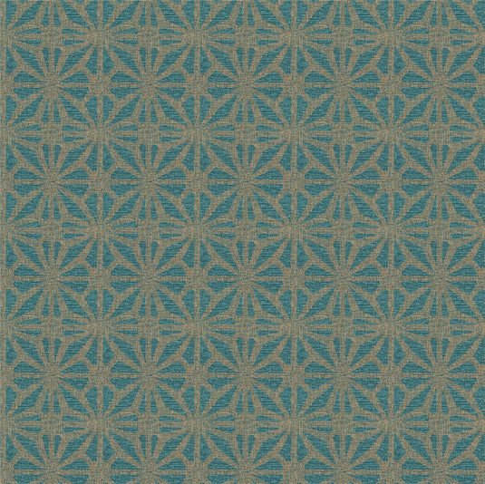 Moorish Mosaic Deep Teal / Gold Wallpaper