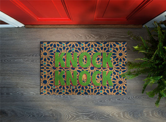 Astley Knock Knock Printed Coir Doormat