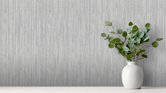 Japandi Grasscloth Grey Wallpaper