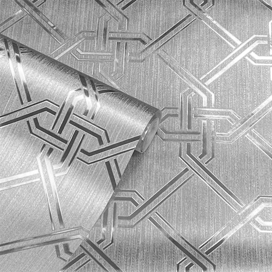 Gianni Foil Silver Wallpaper