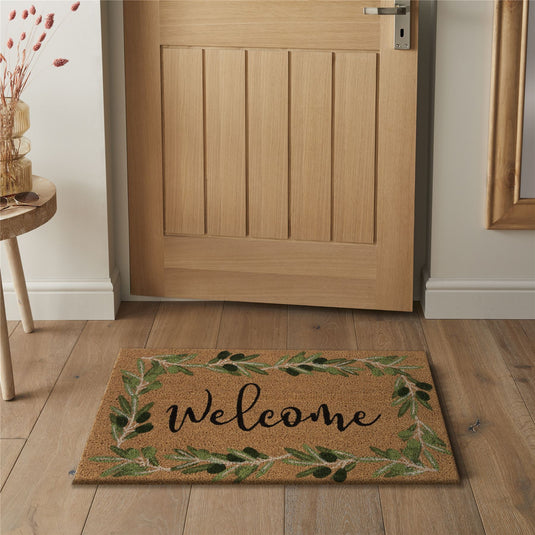 Astley Welcome Coir Olive Doormat