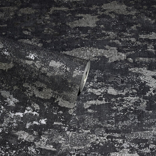 Patina Charcoal/Silver Wallpaper