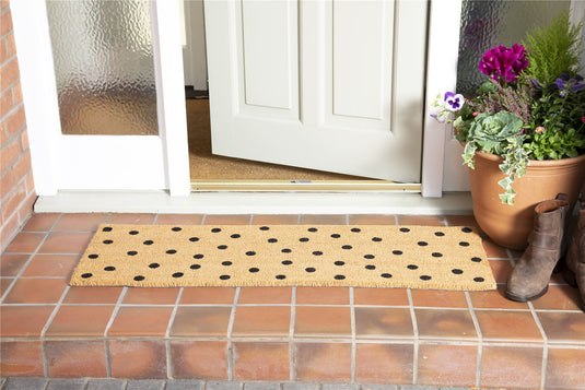 Astley Printed Totally Dotty Coir Natural Doormat