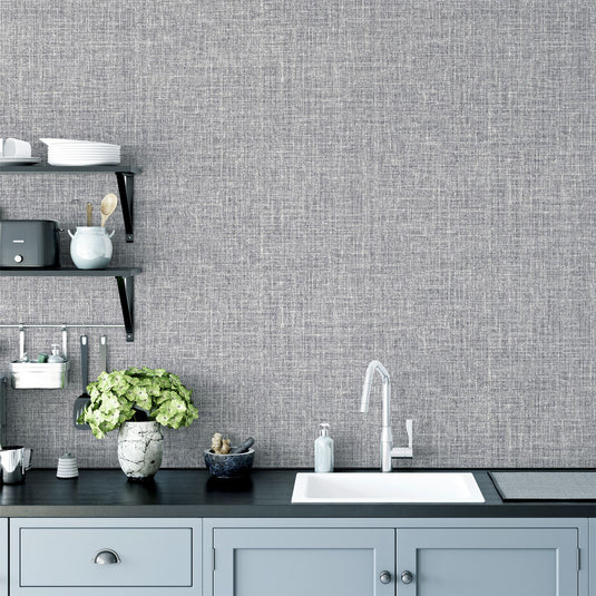 Luxe Hessian Mid Grey Wallpaper