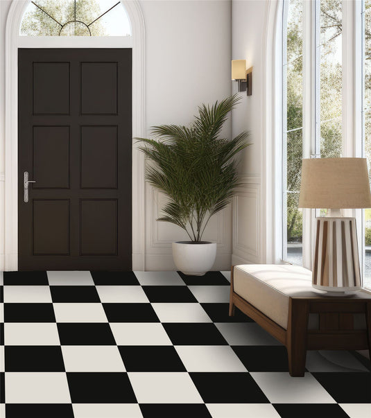 Plain Black & White Artifix Floor Tile