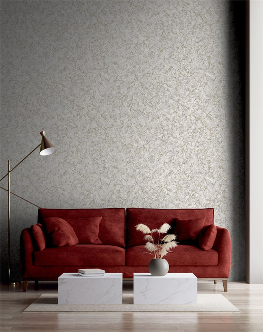 Textured Marble Grey / Gold Wallpaper