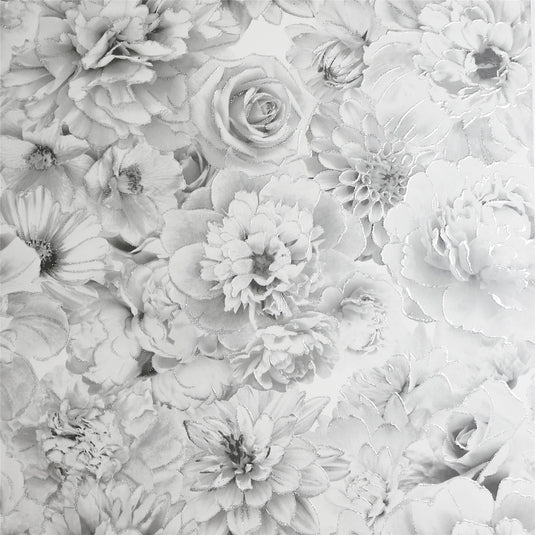 Glitter Bloom Silver Wallpaper sw12