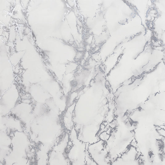 Carrara Marble Silver Wallpaper