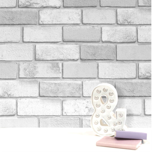 Diamond Silver Brick Wallpaper sw12