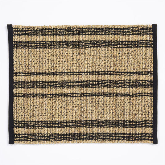 Tay Seagrass/ Cotton 35x45cm Black Set of 2 Placemats