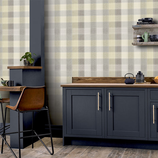 Country Check Grey Wallpaper sw12