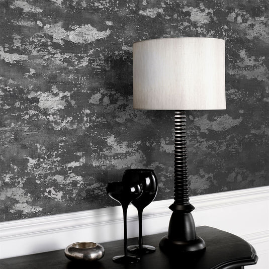 Patina Charcoal/Silver Wallpaper