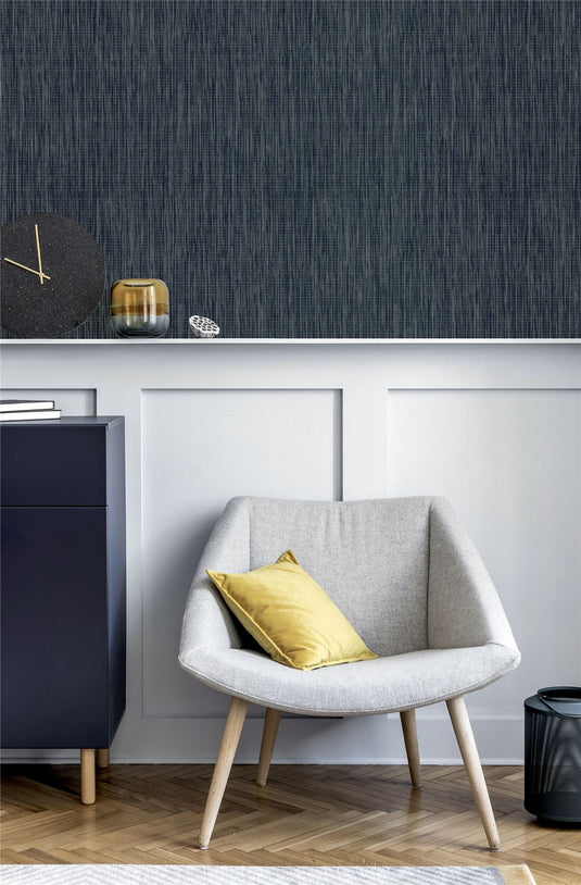 Luxe Plain Navy Wallpaper