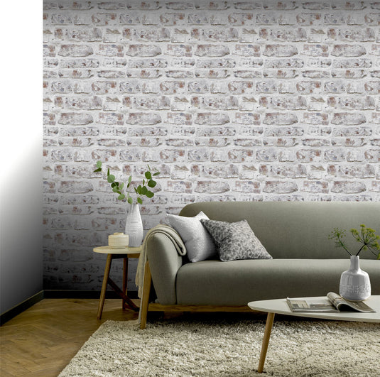 Whitewashed Wall White Wallpaper