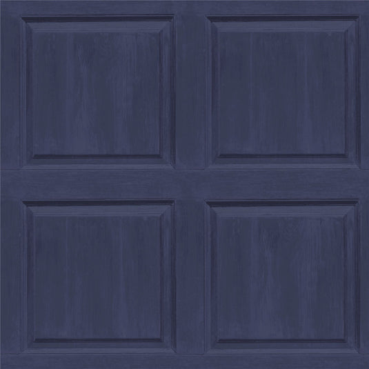 Washed Panel Navy Wallpaper