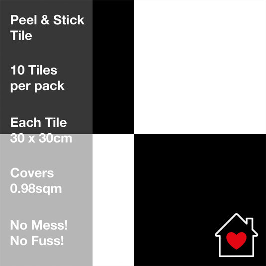 Plain Black & White Artifix Floor Tile