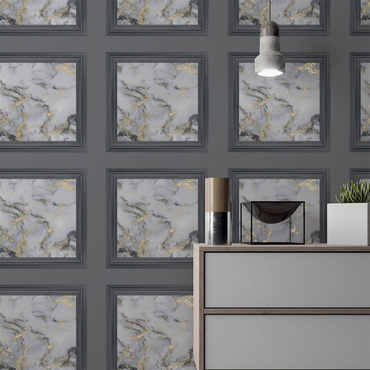 Bahia Panel Charcoal Wallpaper