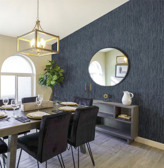 Luxe Plain Navy Wallpaper