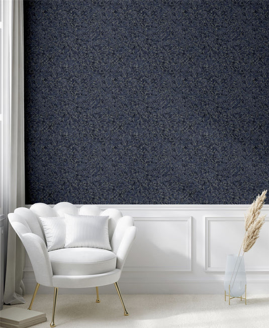 Textured Marble Navy / Silver Wallpaper sw6