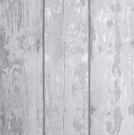 Metallic Washed Wood Grey/Silver Wallpaper