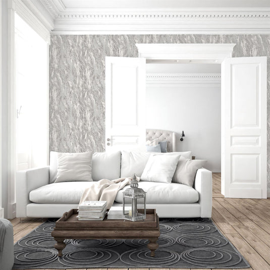 Luxe Texture Pewter Wallpaper