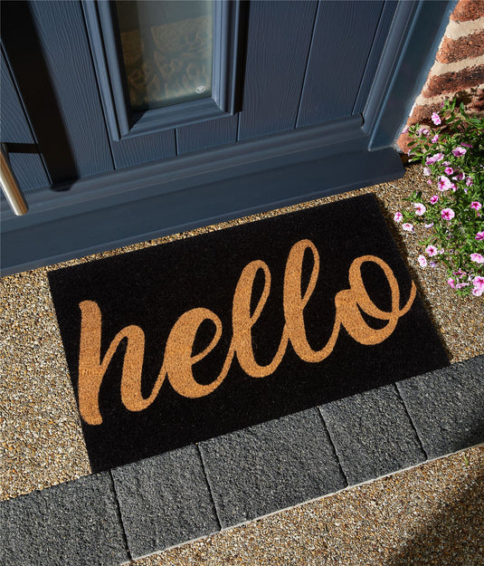 Astley Hello Printed Coir Doormat