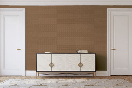 Symmetrical Chic Copper and Gold Wallpaper