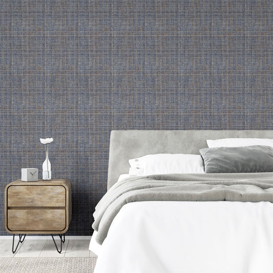 Country Tweed Navy Wallpaper