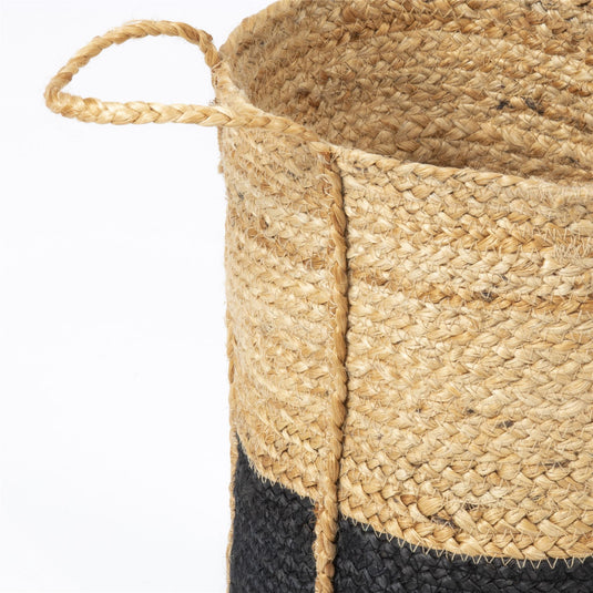 Beckenham Jute Round Baskets Black