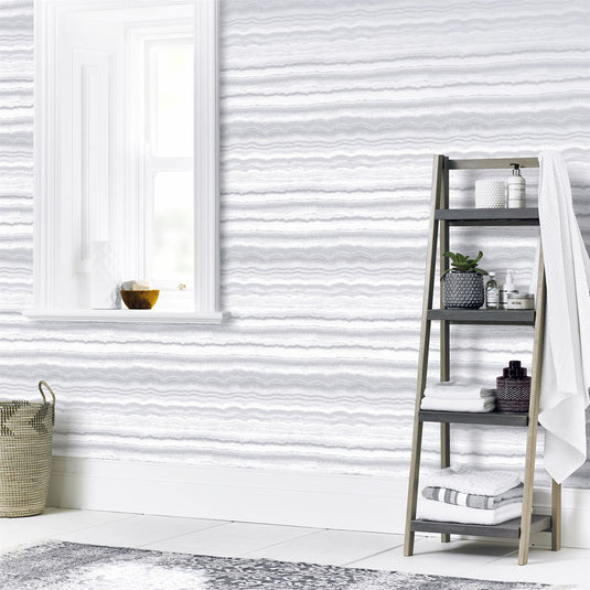 Mineral White & Silver Wallpaper sw12