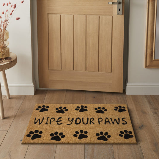 Astley Wipe Your Paws Printed Coir Doormat