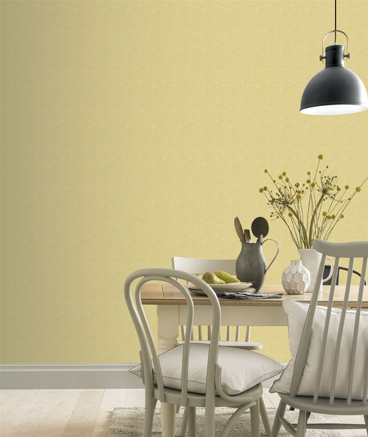 Arrow Weave Ochre Wallpaper