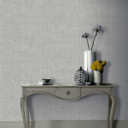 Luxe Hessian Mid Grey Wallpaper