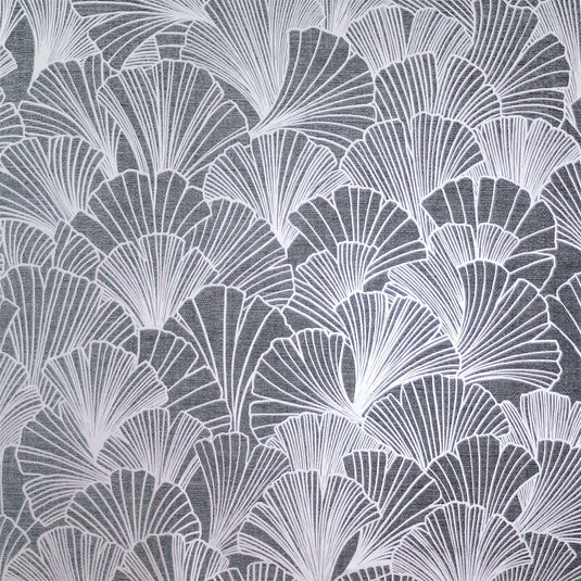 Ginkgo Grey/Silver Wallpaper