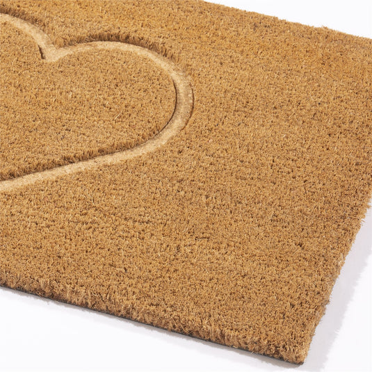 Astley Pressed Heart Embossed Coir Doormat