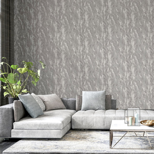 Luxe Texture Pewter Wallpaper